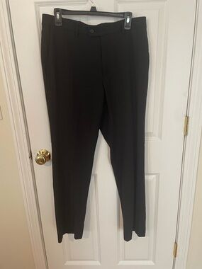Apt. 9 Men's Black Dress Pants - Straight Flat Front 32 32